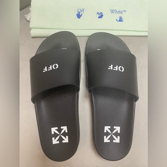 SALE!!!!BRAND-NEW!!! OFF-WHITE Pool Slider (Black & White), Size 38 US8 - Picture 13 of 16
